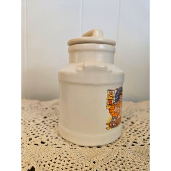 Vintage McCoy Pottery Milk Can Holly Hobbie Canister Circa 1970s Mint Condition - Picture 3 of 5